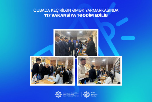 Qubada keçirilən əmək yarmarkasında 117 vakansiya təqdim edilib