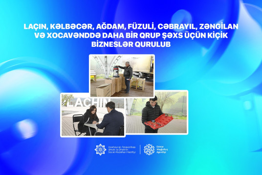 Laçın, Kəlbəcər, Ağdam, Füzuli, Cəbrayıl, Zəngilan və Xocavənddə daha bir qrup şəxs üçün kiçik bizneslər qurulub