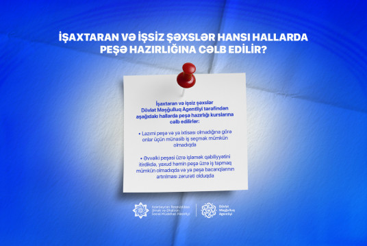 İşaxtaran və işsiz şəxslər hansı hallarda peşə hazırlığına cəlb edilir?