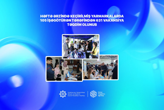 Həftə ərzində keçirilmiş yarmarkalarda  105 işəgötürən tərəfindən 631 vakansiya təqdim olunub