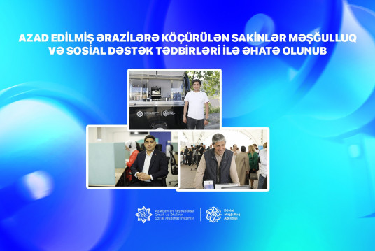 Azad edilmiş ərazilərə köçürülən sakinlər məşğulluq və sosial dəstək tədbirləri ilə əhatə olunub