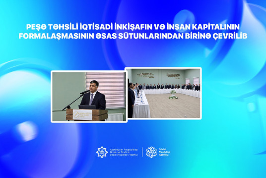 Peşə təhsili iqtisadi inkişafın və insan kapitalının formalaşmasının əsas sütunlarından birinə çevrilib