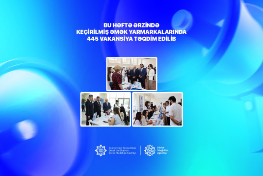 Bu həftə ərzində keçirilmiş əmək yarmarkalarında 445 vakansiya təqdim edilib
