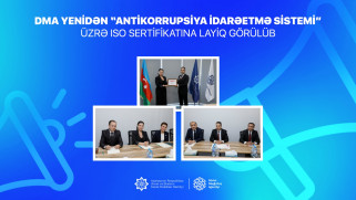DMA yenidən “Antikorrupsiya İdarəetmə sistemi” üzrə  ISO sertifikatına layiq görülüb
