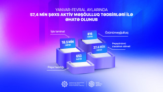 57,3 minədək şəxs aktiv məşğulluq tədbirləri ilə əhatə olunub