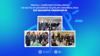 İsmayıllı, Sabirabad rayonlarında və Naftalan şəhərində keçirilən yarmarkalarda 322 vakansiya təqdim edilib