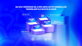 Bu ilin I rübündə 98,3 min şəxs aktiv məşğulluq tədbirləri ilə əhatə olunub
