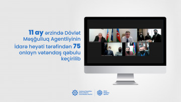 11 ay ərzində Dövlət Məşğulluq Agentliyinin İdarə heyəti tərəfindən 75 onlayn vətəndaş qəbulu keçirilib