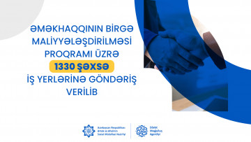 Əməkhaqqının birgə maliyyələşdirilməsi proqramı üzrə  1330 şəxsə iş yerlərinə göndəriş verilib