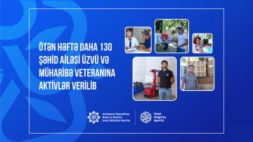 Ötən həftə daha 130 şəhid ailəsi üzvü və müharibə veteranına aktivlər verilib
