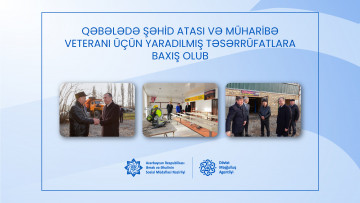 Qəbələdə şəhid atası və müharibə veteranı üçün yaradılmış təsərrüfatlara baxış olub