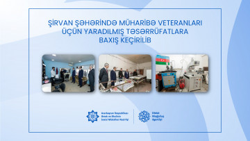 Şirvan şəhərində müharibə veteranları üçün yaradılmış təsərrüfatlara baxış keçirilib