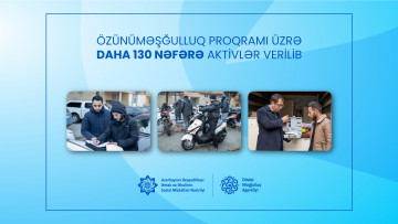 Özünüməşğulluq proqramı üzrə daha 130 nəfərə aktivlər verilib