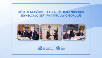 Dövlət Məşğulluq Agentliyi ISO 37001:2016 beynəlxalq sertifikatına layiq görülüb