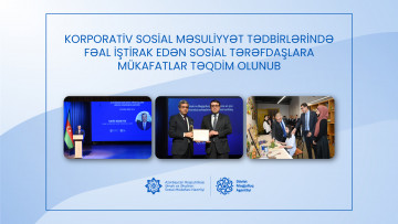 Korporativ sosial məsuliyyət tədbirlərində fəal iştirak edən sosial tərəfdaşlara mükafatlar təqdim olunub