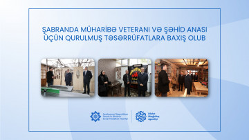 Şabranda müharibə veteranı və şəhid anası üçün qurulmuş təsərrüfatlara baxış olub