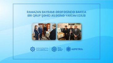 Ramazan bayramı ərəfəsində Bakıda bir qrup şəhid ailəsinə yardım edilib