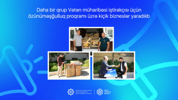 Daha bir qrup Vətən müharibəsi iştirakçısı üçün özünüməşğulluq proqramı üzrə kiçik bizneslər yaradılıb