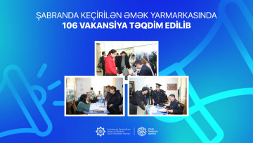 Şabranda keçirilən əmək yarmarkasında 106 vakansiya təqdim edilib