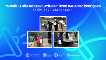 “Məşğulluğa Dəstək Layihəsi” üzrə daha 280 işsiz şəxs aktivlərlə təmin olunub