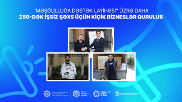 “Məşğulluğa Dəstək Layihəsi” üzrə daha 250-dək işsiz şəxs üçün kiçik bizneslər qurulub