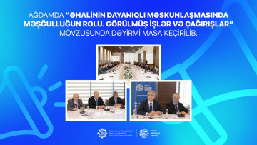 Ağdamda “Əhalinin dayanıqlı məskunlaşmasında məşğulluğun rolu.  Görülmüş işlər və çağırışlar” mövzusunda dəyirmi masa keçirilib