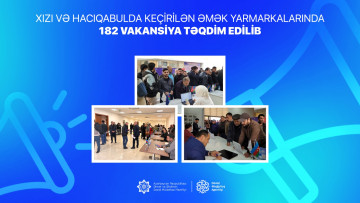 Xızı və Hacıqabulda keçirilən əmək yarmarkalarında 182 vakansiya təqdim edilib