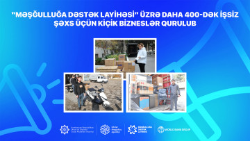 “Məşğulluğa Dəstək Layihəsi” üzrə daha 400-dək işsiz şəxs üçün kiçik bizneslər qurulub