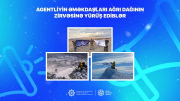 Agentliyin əməkdaşları Ağrı dağının zirvəsinə yürüş ediblər