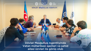 Dövlət Məşğulluq Agentliyində Vətən müharibəsi qaziləri və şəhid ailəsi üzvləri ilə görüş olub