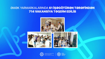 Əmək yarmarkalarında 61 işəgötürən tərəfindən 714 vakansiya təqdim edilib