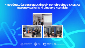 “Məşğulluğa Dəstək Layihəsi” çərçivəsində Xaçmaz rayonunda ictimai dinləmə keçirilib