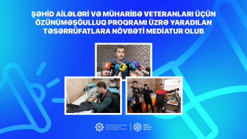 Şəhid ailələri və müharibə veteranları üçün özünüməşğulluq proqramı üzrə yaradılan təsərrüfatlara növbəti mediatur olub