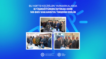 Bu həftə keçirilən yarmarkalarda 67 işəgötürən iştirak edib və 865 vakansiya təqdim edilib