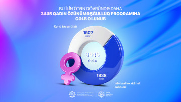 Bu ilin ötən dövründə daha 3445 qadın özünüməşğulluq proqramına cəlb olunub