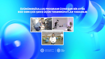 Özünüməşğulluq proqramı üzrə son bir ayda 650-dən çox şəxs üçün təsərrüfatlar yaradılıb