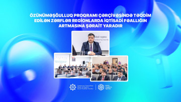 Özünüməşğulluq proqramı çərçivəsində təqdim edilən zərflər  regionlarda iqtisadi fəallığın artmasına şərait yaradır