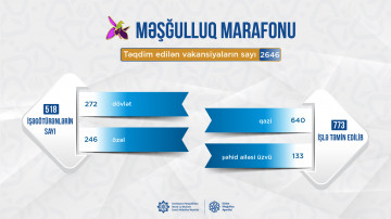 “Məşğulluq marafonu”na qoşulan işəgötürənlərin sayı 518-ə,  təqdim etdikləri vakansiya sayı 2646-a çatdı