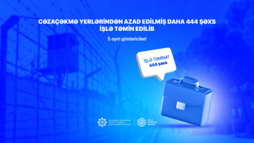 Cəzaçəkmə yerlərindən azad edilmiş daha 444 şəxs işlə təmin edilib